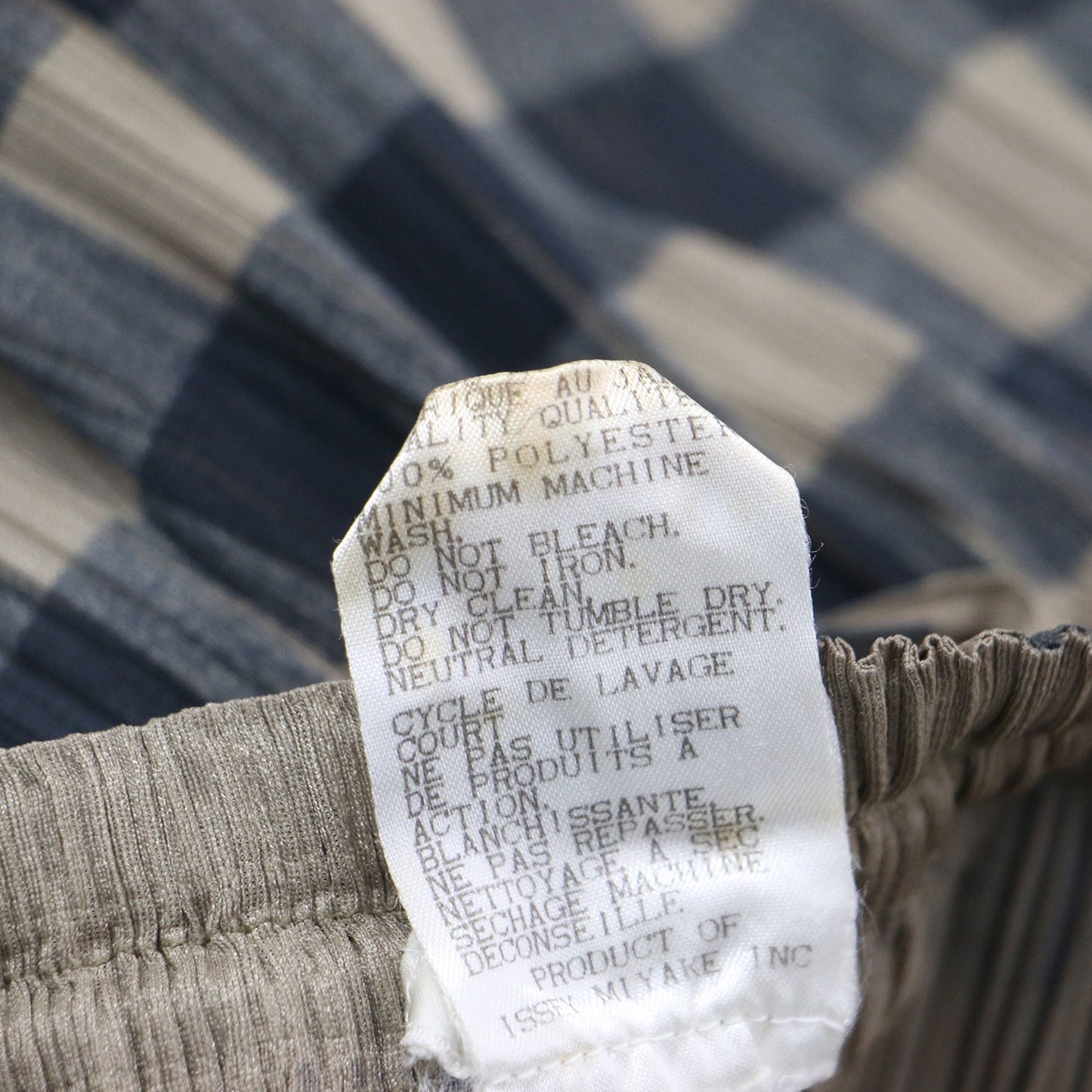 プリーツ チェック柄 タイト スカート / ロング ウエストゴム ブロックチェック プリント