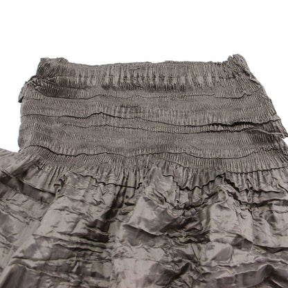 プリーツ シャーリング ミディ スカート / Aライン ウエストゴム