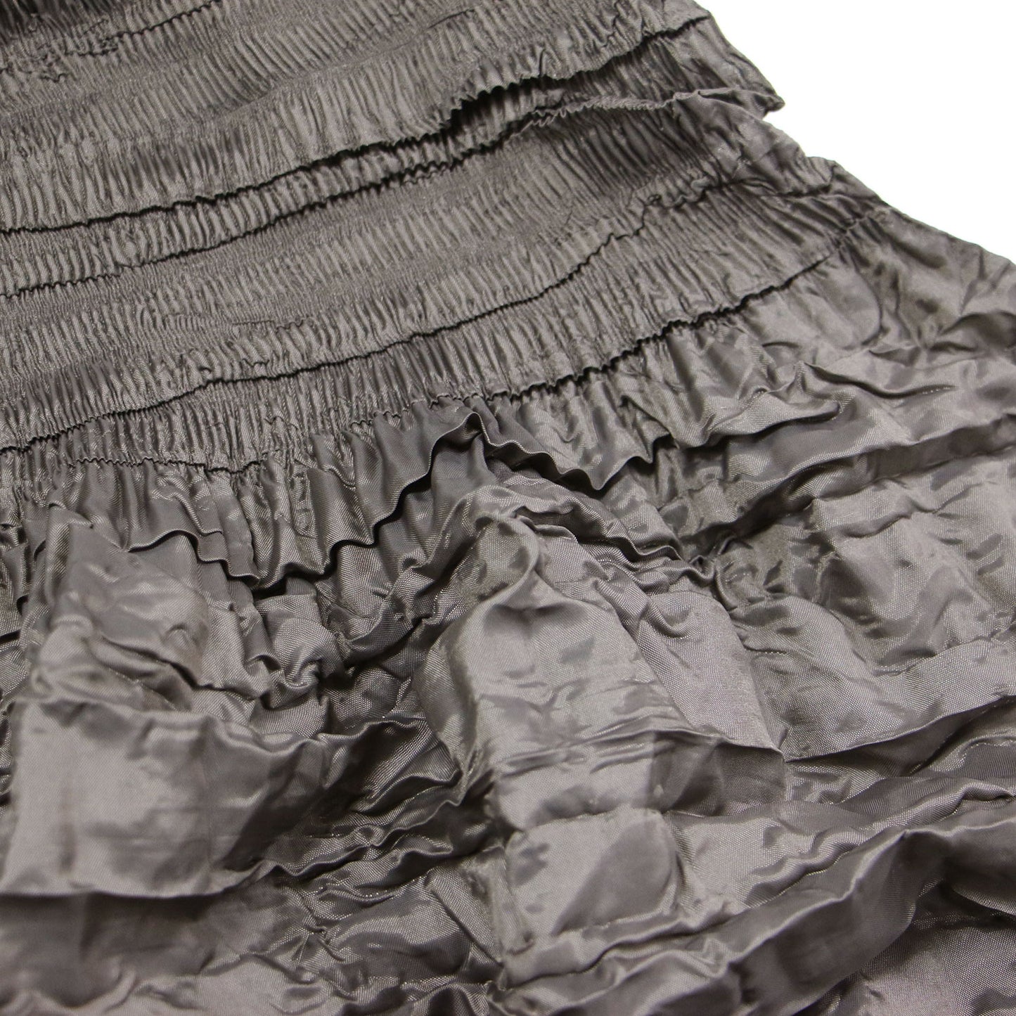 プリーツ シャーリング ミディ スカート / Aライン ウエストゴム