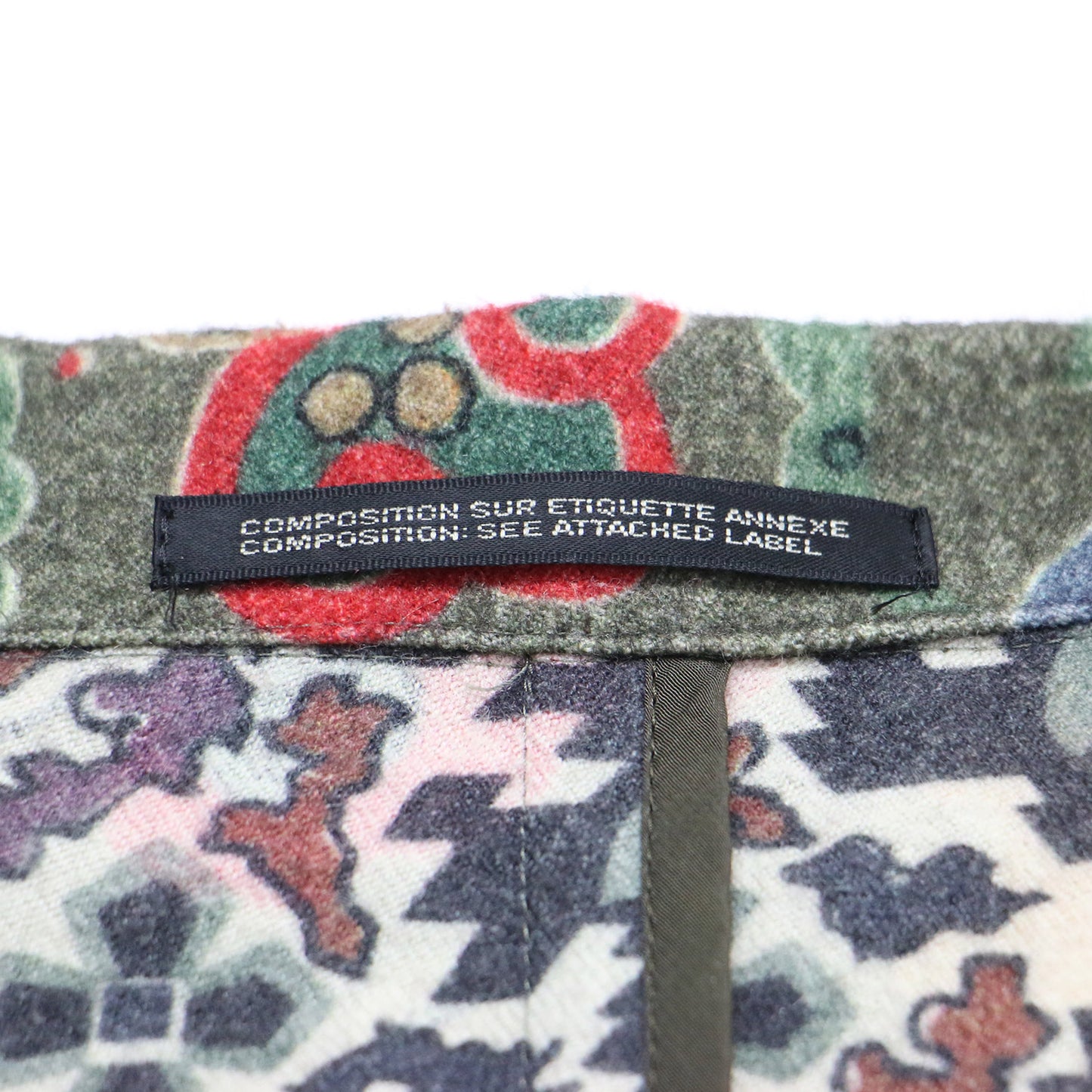 フラワープリント ウール ロング ジャケット / コート 長袖 ボタンレス 花柄