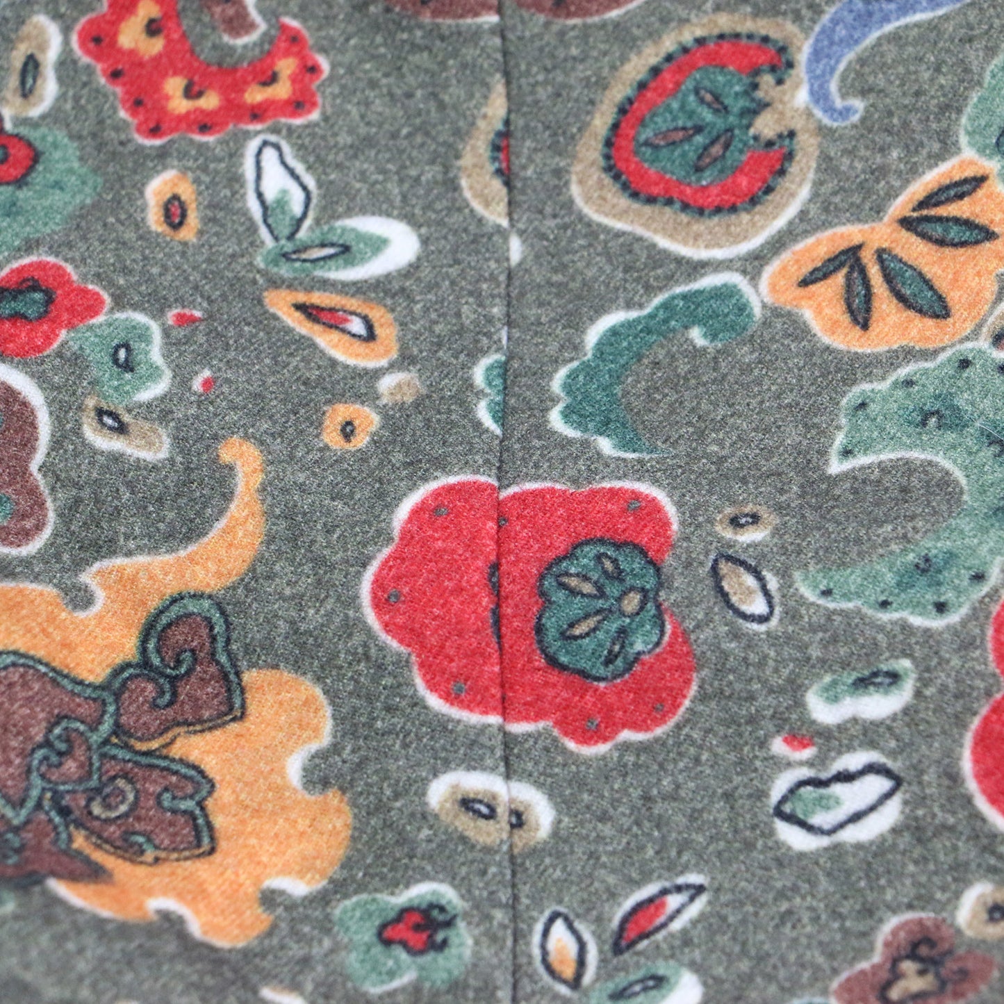 フラワープリント ウール ロング ジャケット / コート 長袖 ボタンレス 花柄