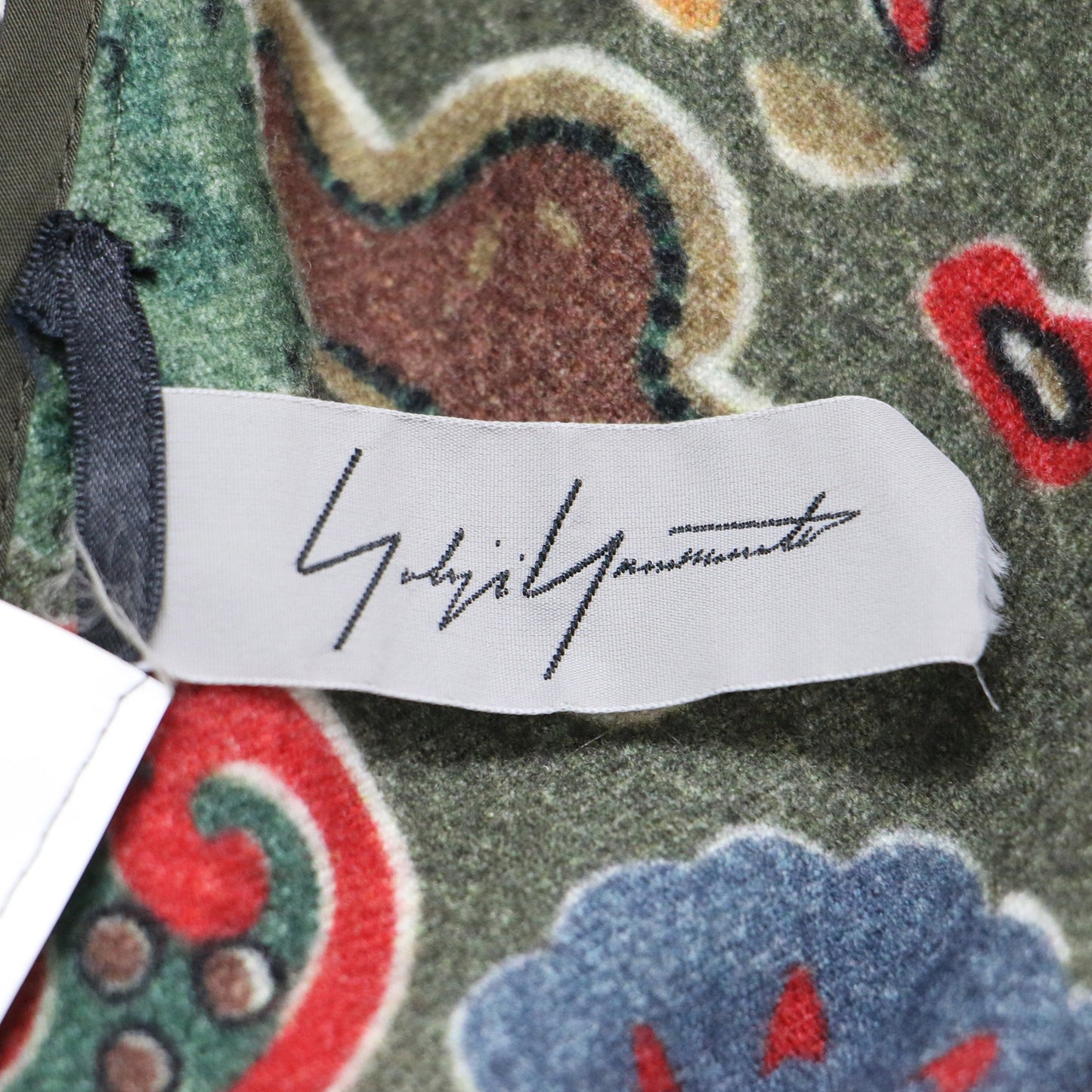 フラワープリント ウール ロング ジャケット / コート 長袖 ボタンレス 花柄