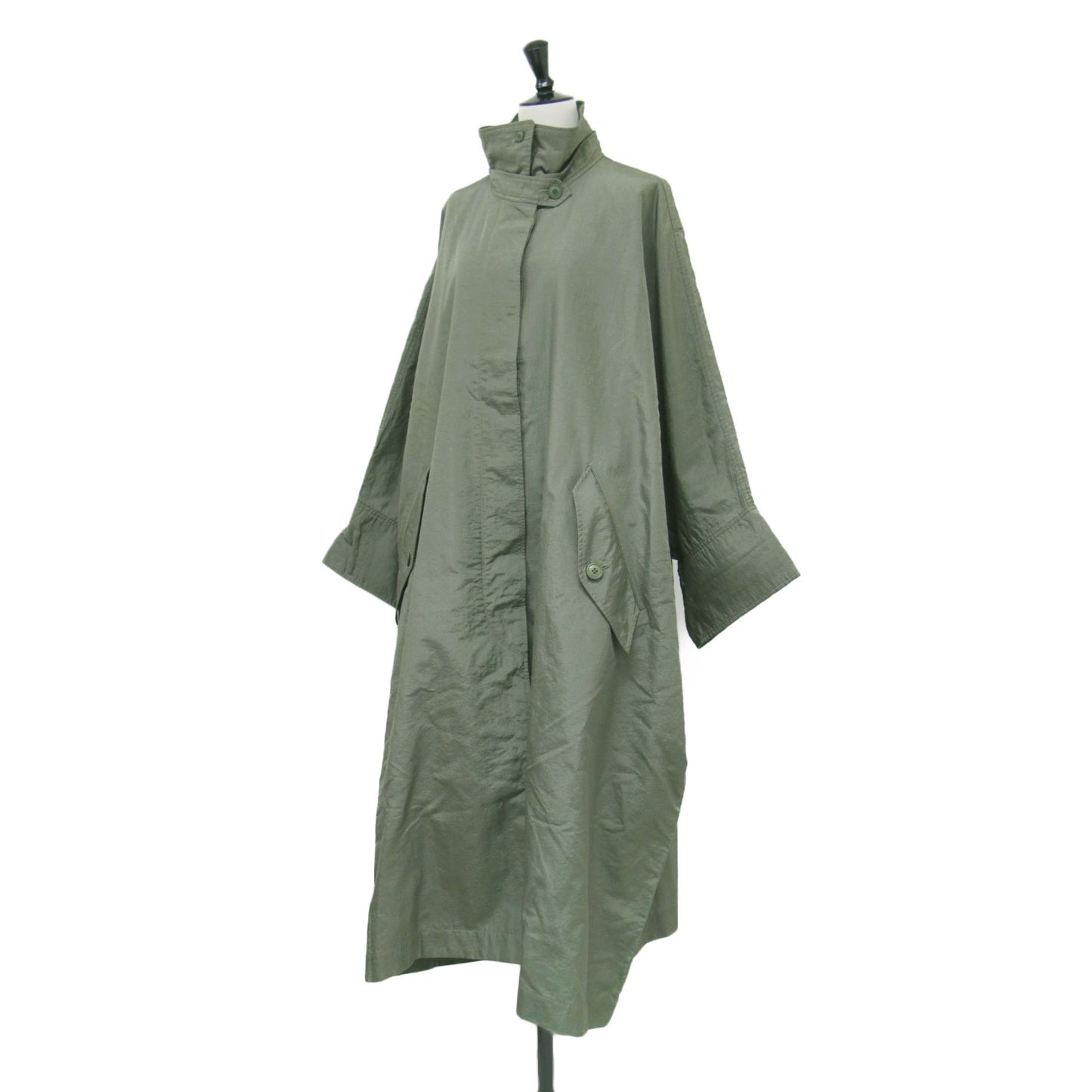 イカコート 80s 筆タグ JG63617 / ロング スタンドカラー ドルマンスリーブ コットン ナイロン