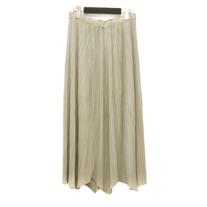 プリーツ フレア ミディ スカート / ウエストゴム Aライン