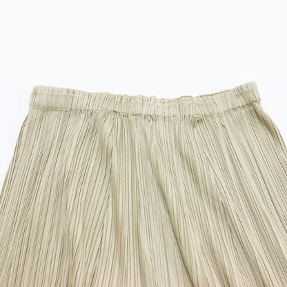 プリーツ フレア ミディ スカート / ウエストゴム Aライン