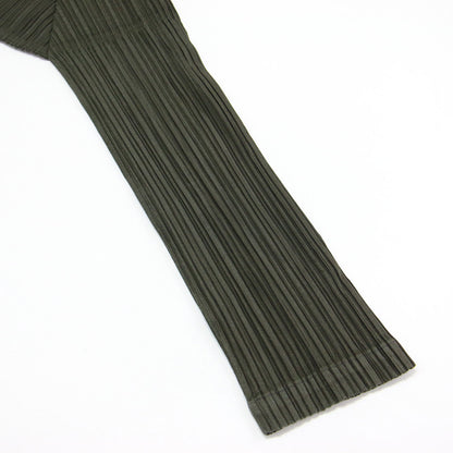 プリーツ ジップ ロング ワンピース / マキシ 長袖 襟付き Iライン