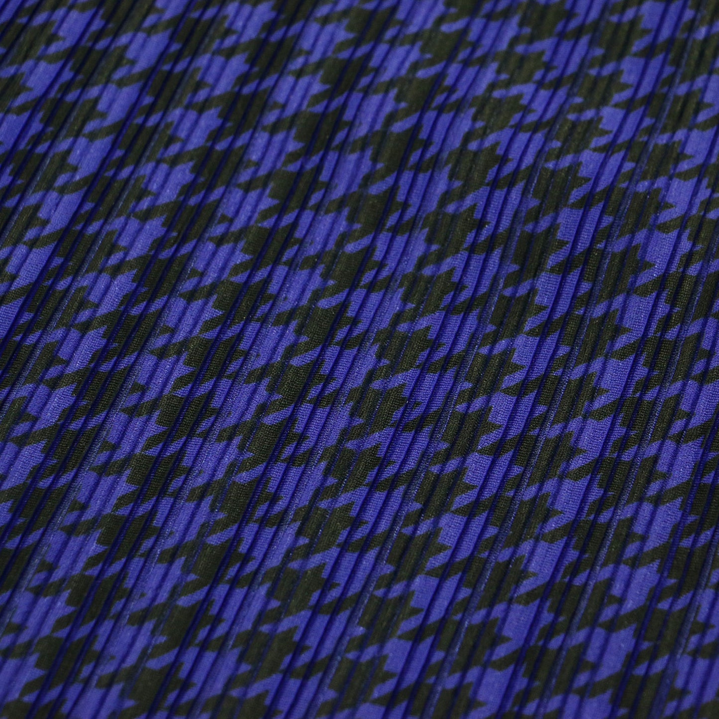 プリーツ 千鳥柄 ハイネック プルオーバー / カットソー ブラウス 長袖 ハウンドトゥース