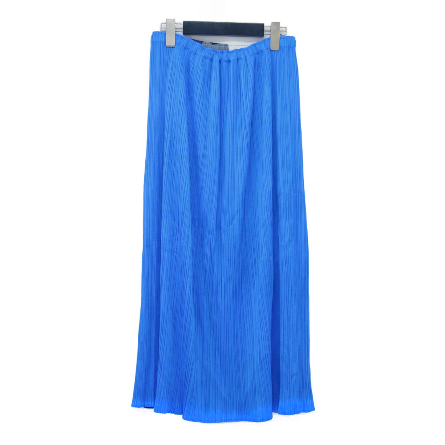 プリーツ ドット柄 ロング スカート / ウエストゴム 切替 コンビ