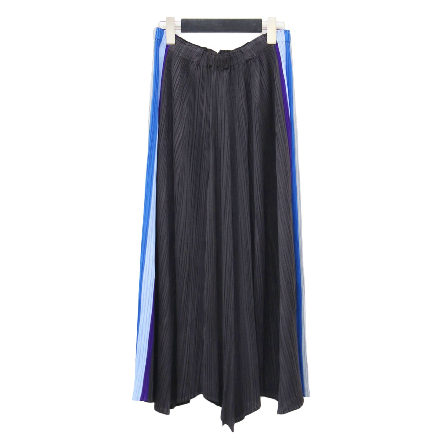 プリーツ サイドライン アシンメトリー スカート / ミディ丈 フレア ウエストゴム