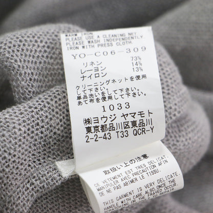 Y's リネン フード付き ロング コート / 羽織り カーディガン 長袖 オーバーサイズ メッシュ