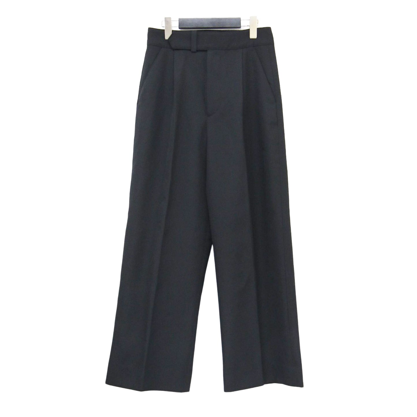 23秋冬 ウール ギャバジン トラウザーズ / WOOL GABARDINE TROUSERS パンツ ワイド タック ハイウエスト
