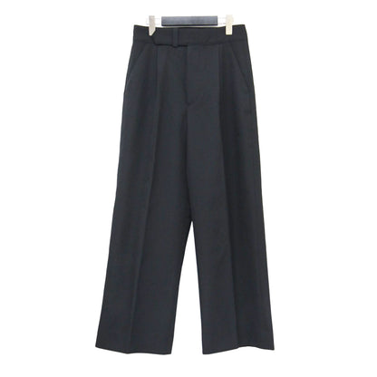 23秋冬 ウール ギャバジン トラウザーズ / WOOL GABARDINE TROUSERS パンツ ワイド タック ハイウエスト