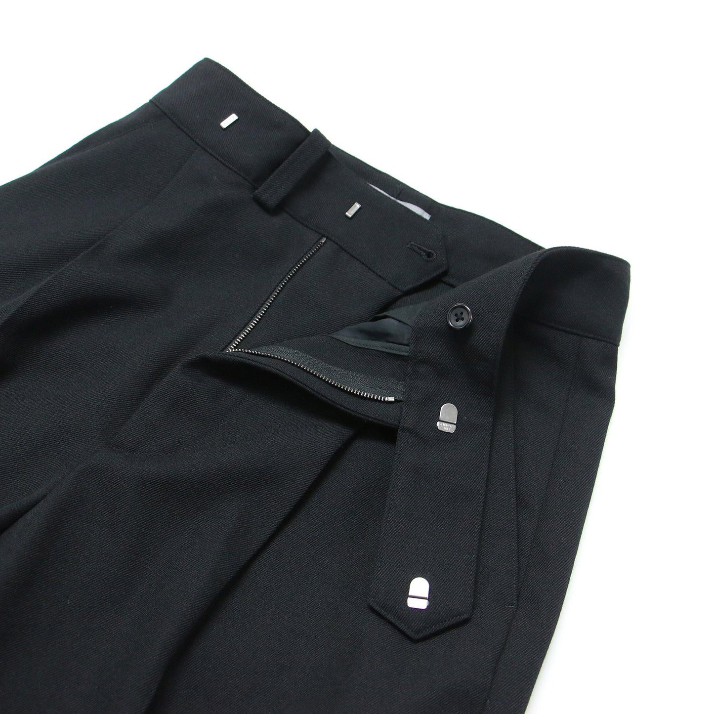 23秋冬 ウール ギャバジン トラウザーズ / WOOL GABARDINE TROUSERS パンツ ワイド タック ハイウエスト