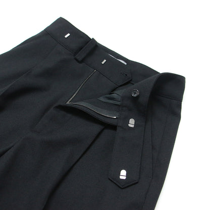 23秋冬 ウール ギャバジン トラウザーズ / WOOL GABARDINE TROUSERS パンツ ワイド タック ハイウエスト
