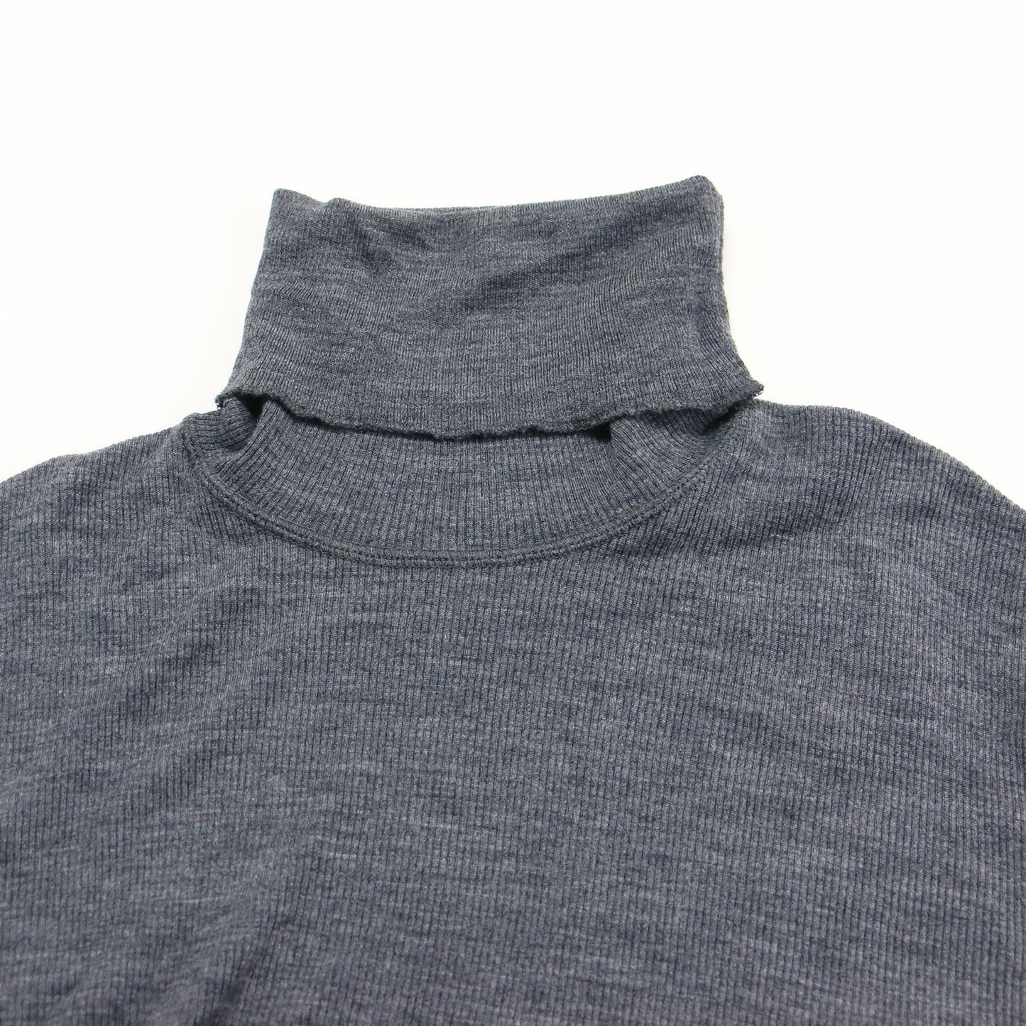 23秋冬 リブ タートル カットソー / Tシャツ プルオーバー ウール