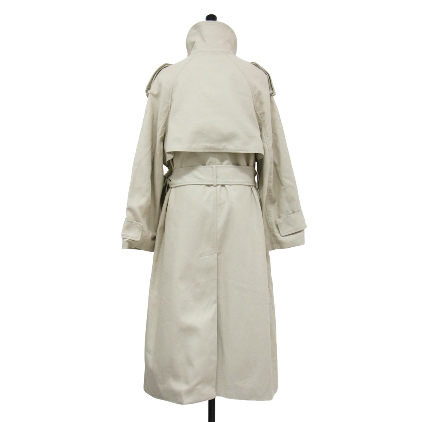 24春夏 コットン ツイル トレンチコート / Sabbia ロング スタンドカラー オーバーサイズ ベルト付き