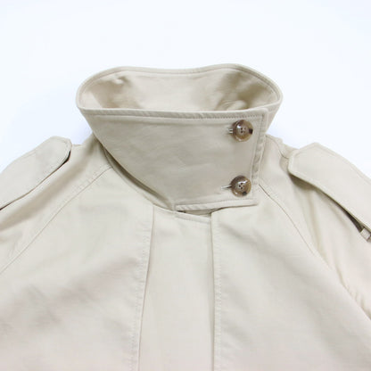 24春夏 コットン ツイル トレンチコート / Sabbia ロング スタンドカラー オーバーサイズ ベルト付き