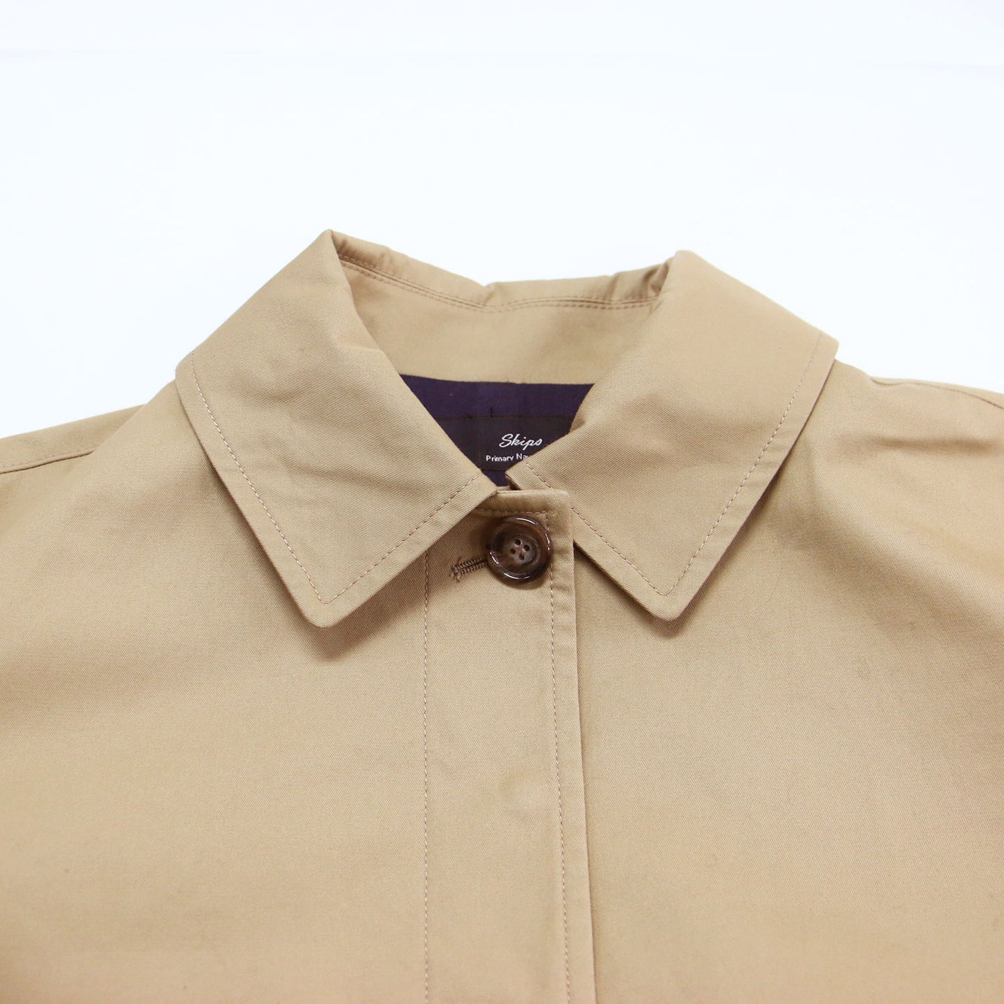 Primary Navy Label ボンディング ステンカラー コート / ジャケット ミドル丈 Aライン コットン