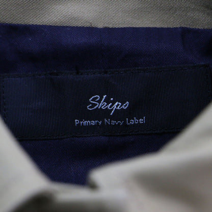 Primary Navy Label ボンディング ステンカラー コート / ジャケット ミドル丈 Aライン コットン