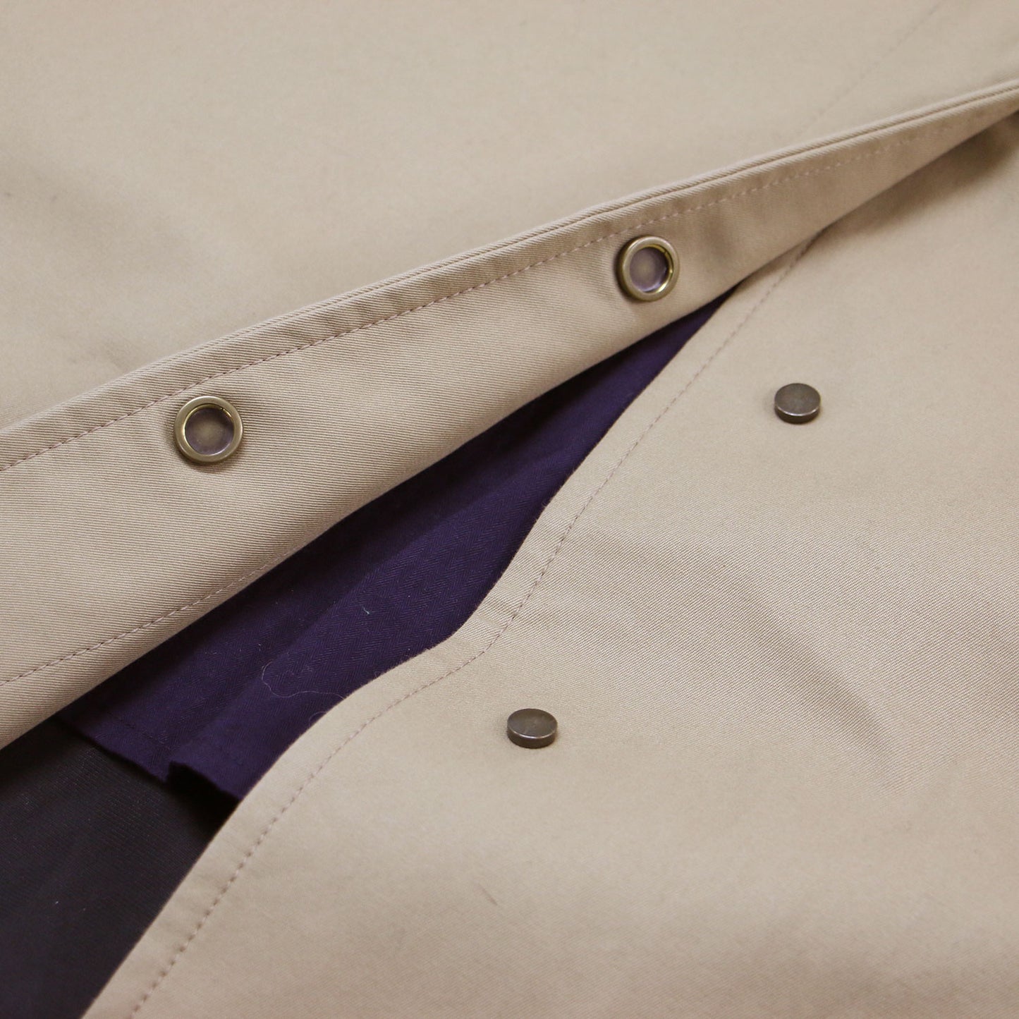 Primary Navy Label ボンディング ステンカラー コート / ジャケット ミドル丈 Aライン コットン