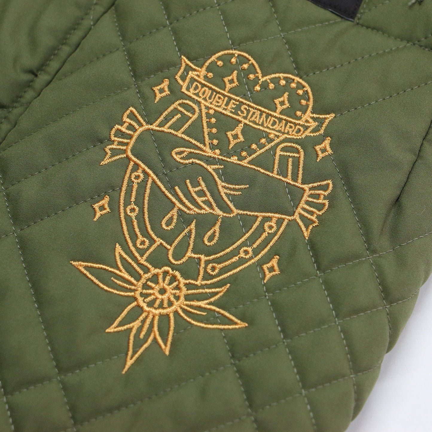 21秋冬 タフタ キルティング スカート / ロング フレア 刺繍 中わた