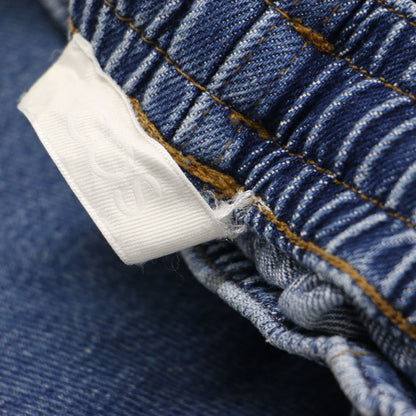 デニム トップス パンツ セットアップ / ブラウス プルオーバー オープンカラー 長袖 ワイド フレア コットン