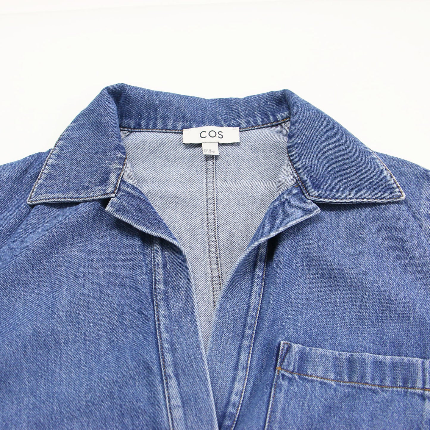 デニム トップス パンツ セットアップ / ブラウス プルオーバー オープンカラー 長袖 ワイド フレア コットン