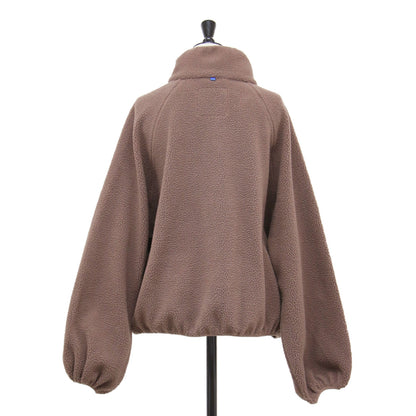 25秋冬 フリース ジップアップ ブルゾン / ジャケット スタンドカラー ラグランスリーブ オーバーサイズ