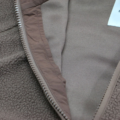 25秋冬 フリース ジップアップ ブルゾン / ジャケット スタンドカラー ラグランスリーブ オーバーサイズ