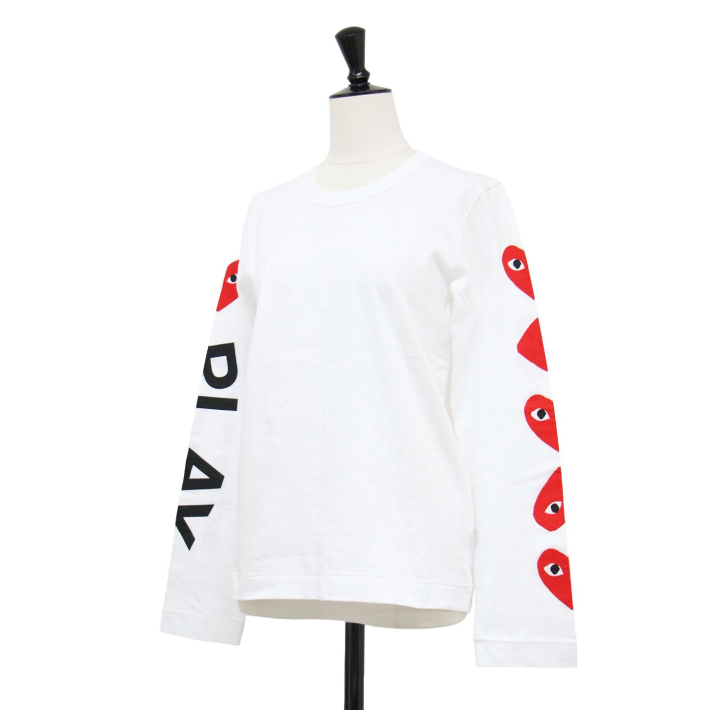 ハート ロゴ プリント 長袖 Tシャツ / カットソー クルーネック ロングスリーブ コットン