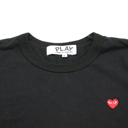 ハート ワッペン 長袖 Tシャツ / カットソー ロングスリーブ クルーネック 刺繍 コットン