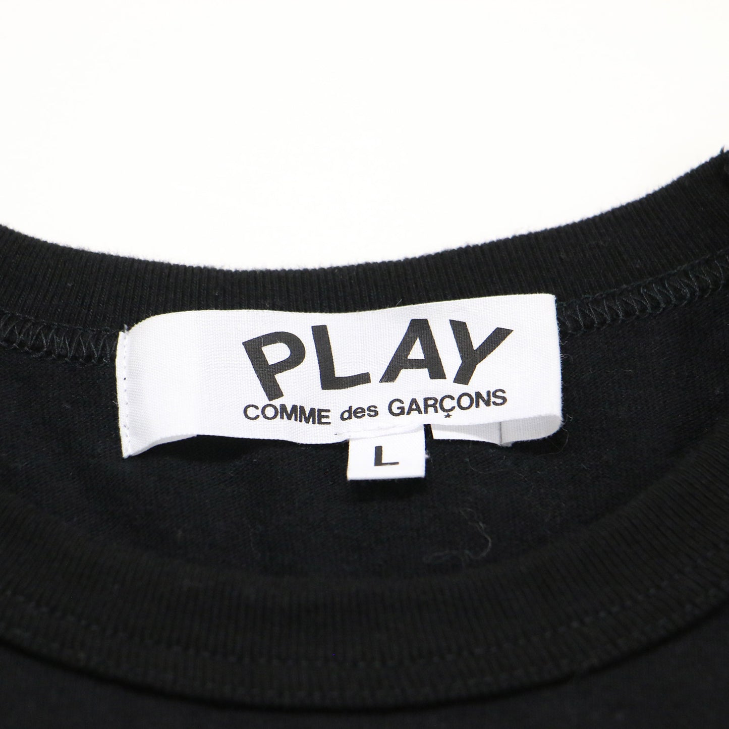 ハート ワッペン 長袖 Tシャツ / カットソー ロングスリーブ クルーネック 刺繍 コットン