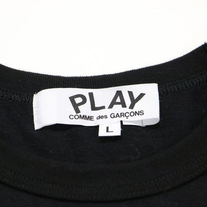 ハート ワッペン 長袖 Tシャツ / カットソー ロングスリーブ クルーネック 刺繍 コットン