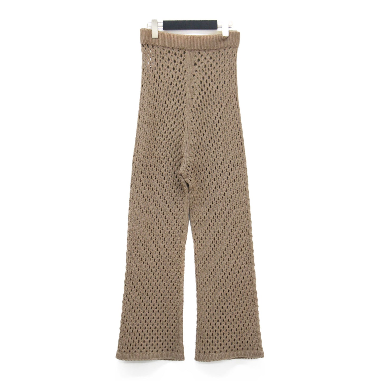 25春夏 メッシュ ニット パンツ / Mesh Knit Pants フレア ウエストゴム コットン