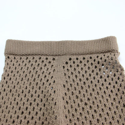 25春夏 メッシュ ニット パンツ / Mesh Knit Pants フレア ウエストゴム コットン