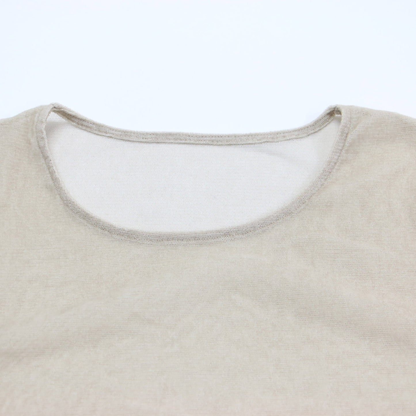 24秋冬 フロッキー ロングスリーブ Tシャツ / Flocky Mesh カットソー クルーネック コンパクト シアー