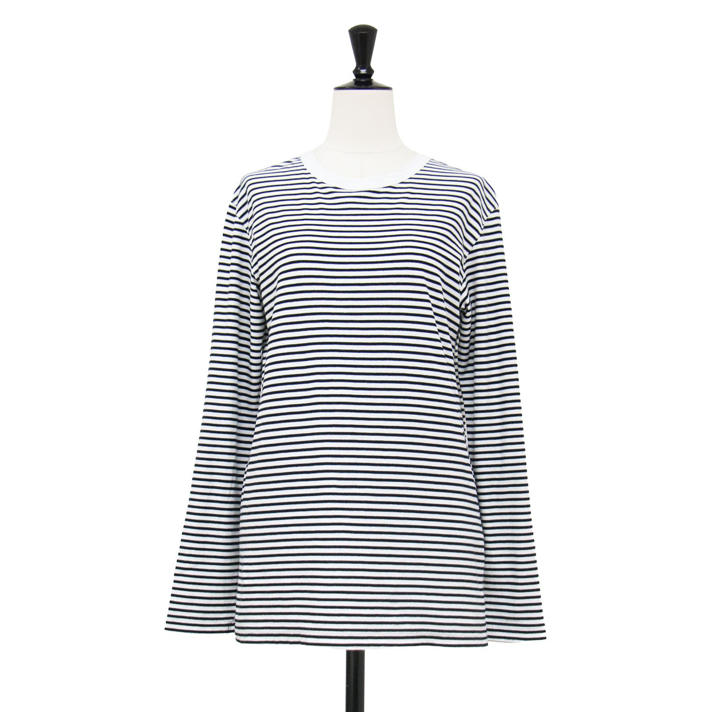 ストライプ Tシャツ / COCO Stripe ラウンドネック 長袖 総柄 コットン ウォッシャブル