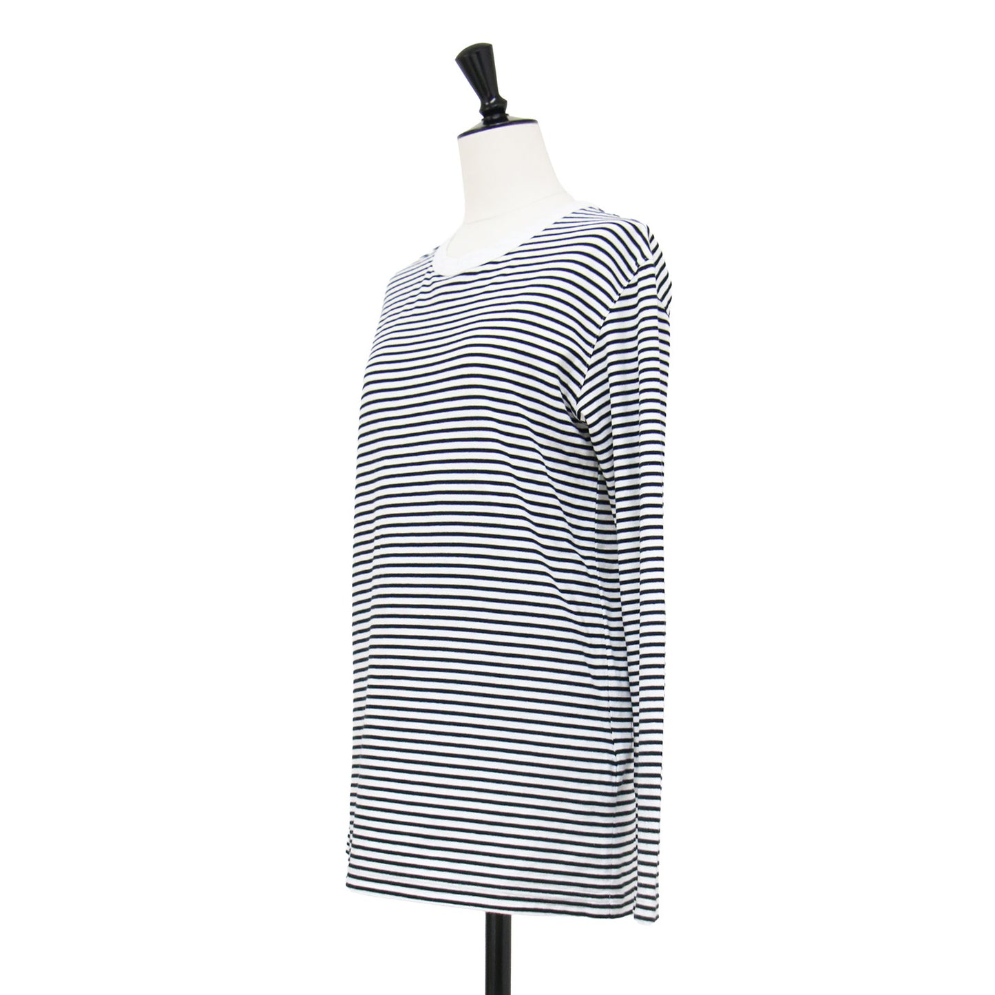 ストライプ Tシャツ / COCO Stripe ラウンドネック 長袖 総柄 コットン ウォッシャブル