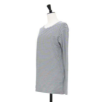 ストライプ Tシャツ / COCO Stripe ラウンドネック 長袖 総柄 コットン ウォッシャブル