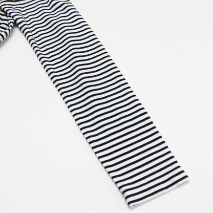 ストライプ Tシャツ / COCO Stripe ラウンドネック 長袖 総柄 コットン ウォッシャブル