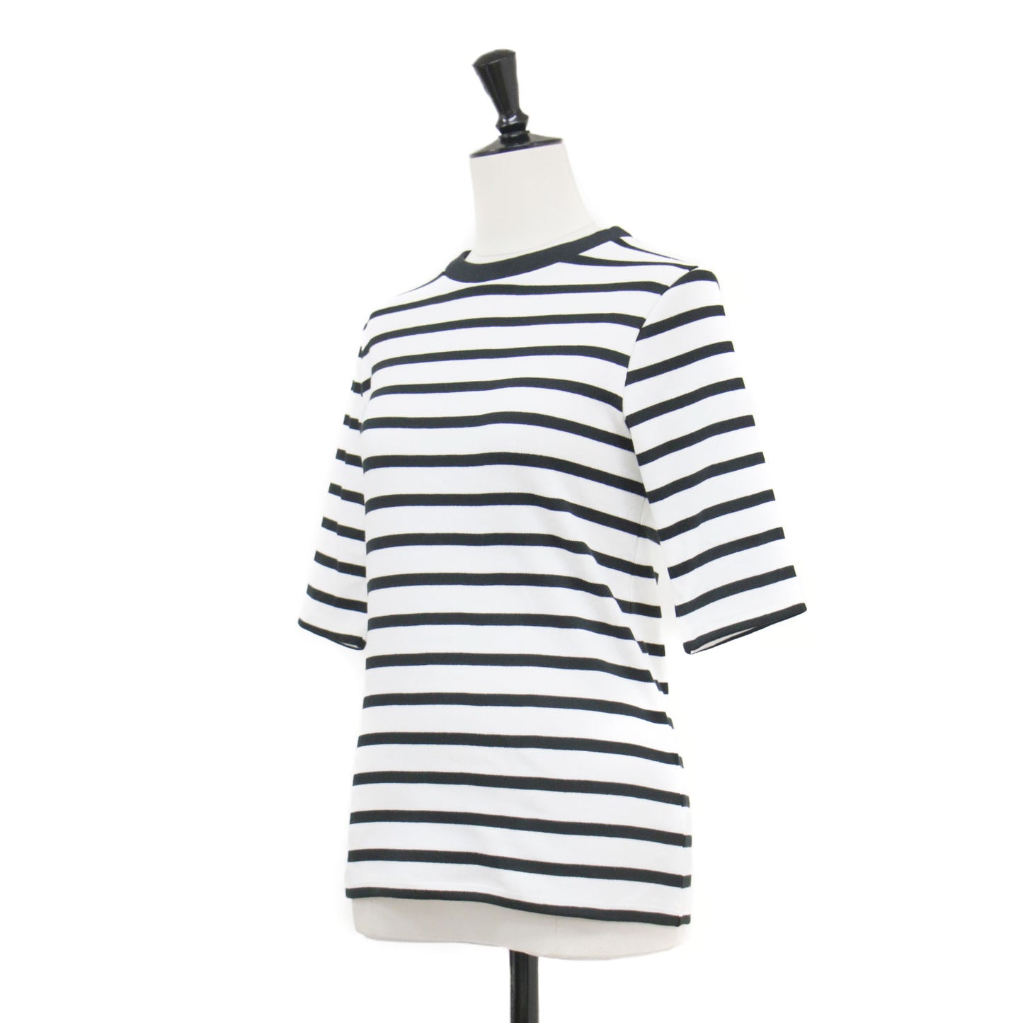 24春夏 コンパクトプルオーバー / Tシャツ クルーネック 半袖 ボーダー ストレッチ コットン ウォッシャブル