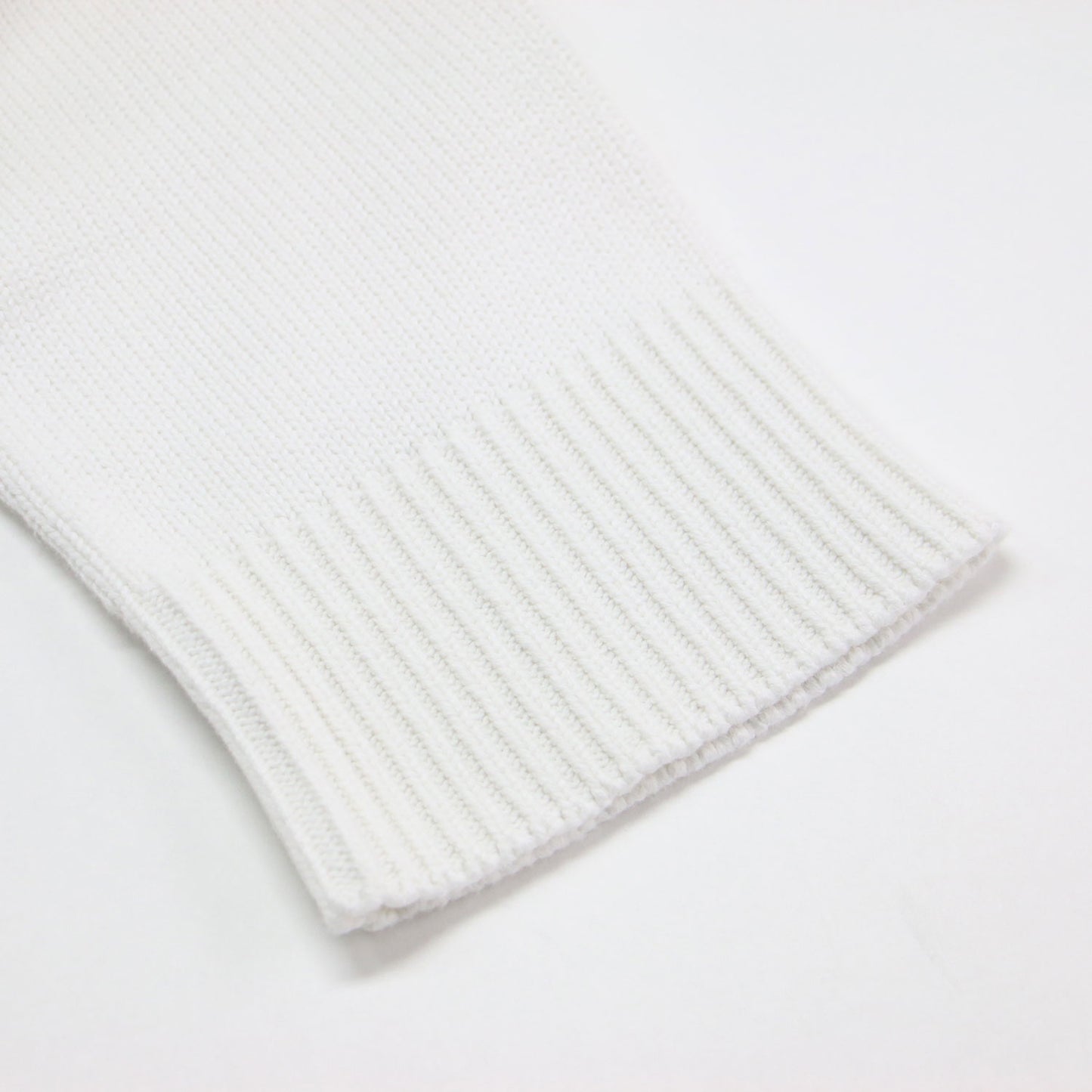 クロップド ワイド コットン ニット / 長袖 ボートネック スリット ボクシーシルエット リブ コットン