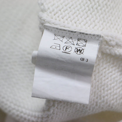クロップド ワイド コットン ニット / 長袖 ボートネック スリット ボクシーシルエット リブ コットン