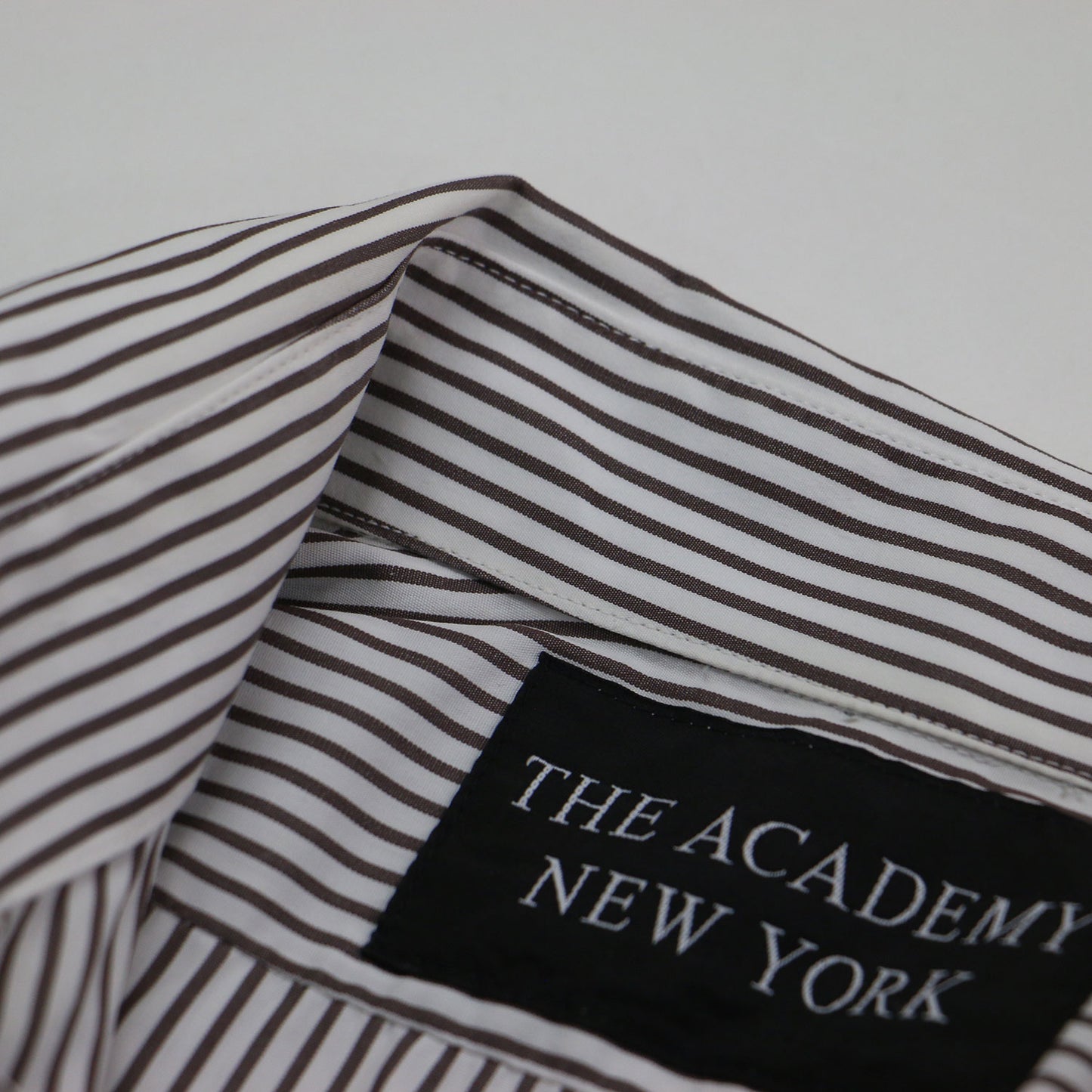 × THE ACADEMY NEW YORK 別注 21秋冬 ロゴ 刺繍 ストライプ シャツワンピース / shirt dress 長袖 ロング丈 スリット コットン