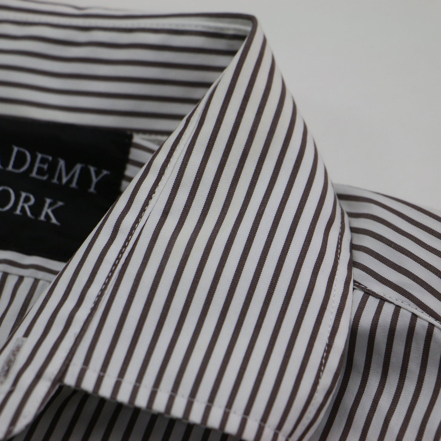 × THE ACADEMY NEW YORK 別注 21秋冬 ロゴ 刺繍 ストライプ シャツワンピース / shirt dress 長袖 ロング丈 スリット コットン