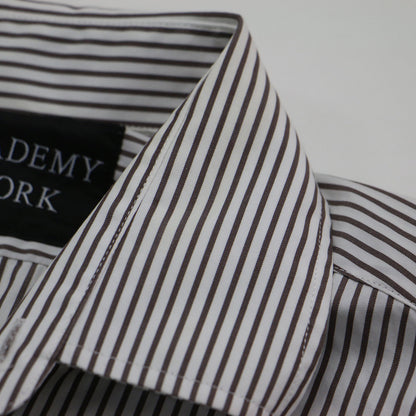 × THE ACADEMY NEW YORK 別注 21秋冬 ロゴ 刺繍 ストライプ シャツワンピース / shirt dress 長袖 ロング丈 スリット コットン