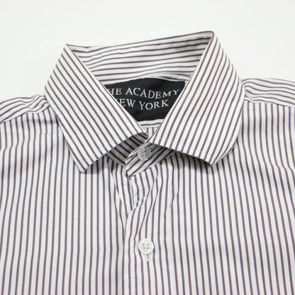 × THE ACADEMY NEW YORK 別注 21秋冬 ロゴ 刺繍 ストライプ シャツワンピース / shirt dress 長袖 ロング丈 スリット コットン