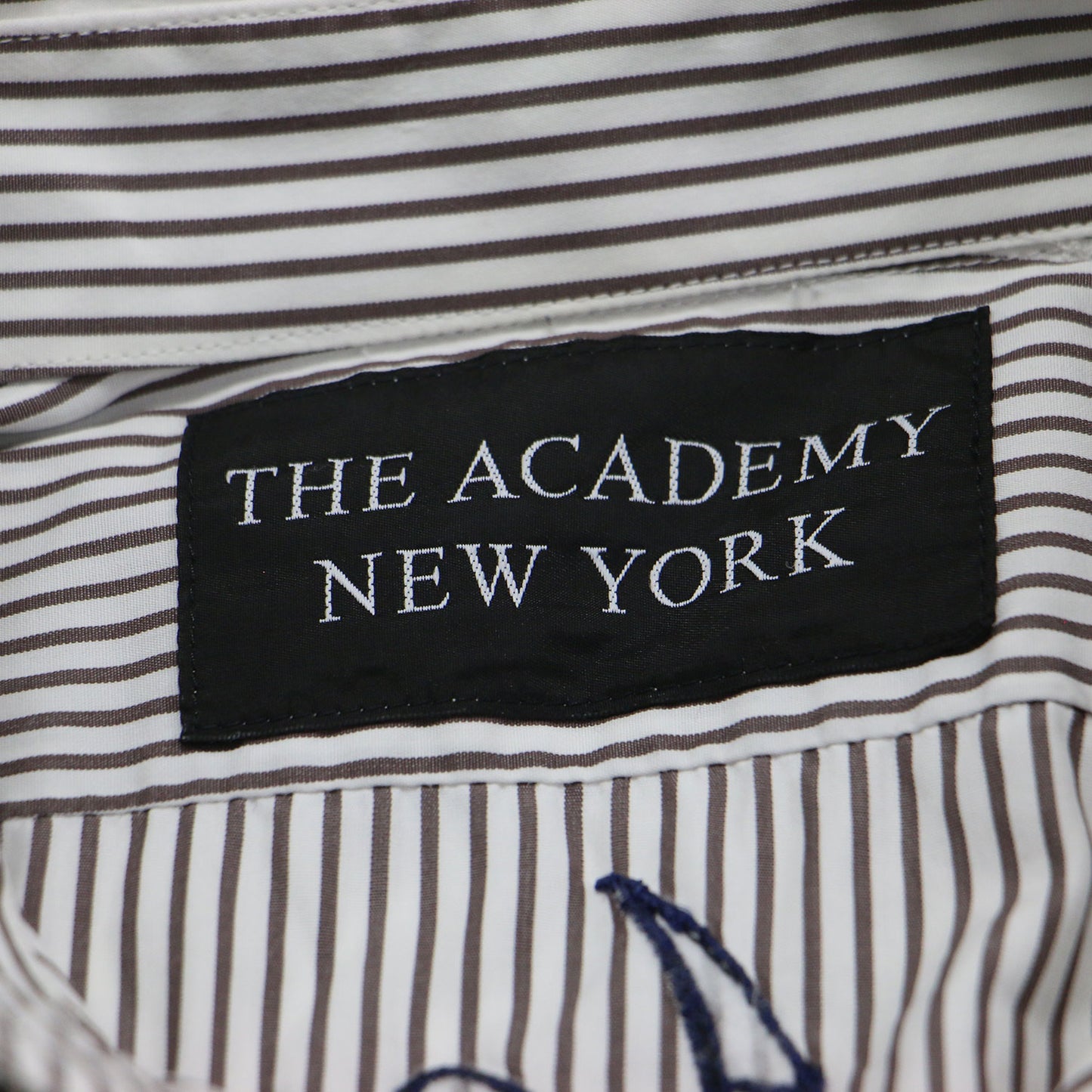 × THE ACADEMY NEW YORK 別注 21秋冬 ロゴ 刺繍 ストライプ シャツワンピース / shirt dress 長袖 ロング丈 スリット コットン