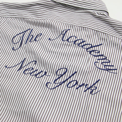 × THE ACADEMY NEW YORK 別注 21秋冬 ロゴ 刺繍 ストライプ シャツワンピース / shirt dress 長袖 ロング丈 スリット コットン