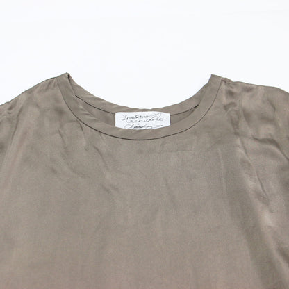 シルクフィブリルTシャツ / プルオーバー オーバーサイズ ラウンドネック 半袖 ドロップショルダー フレア ウォッシャブル